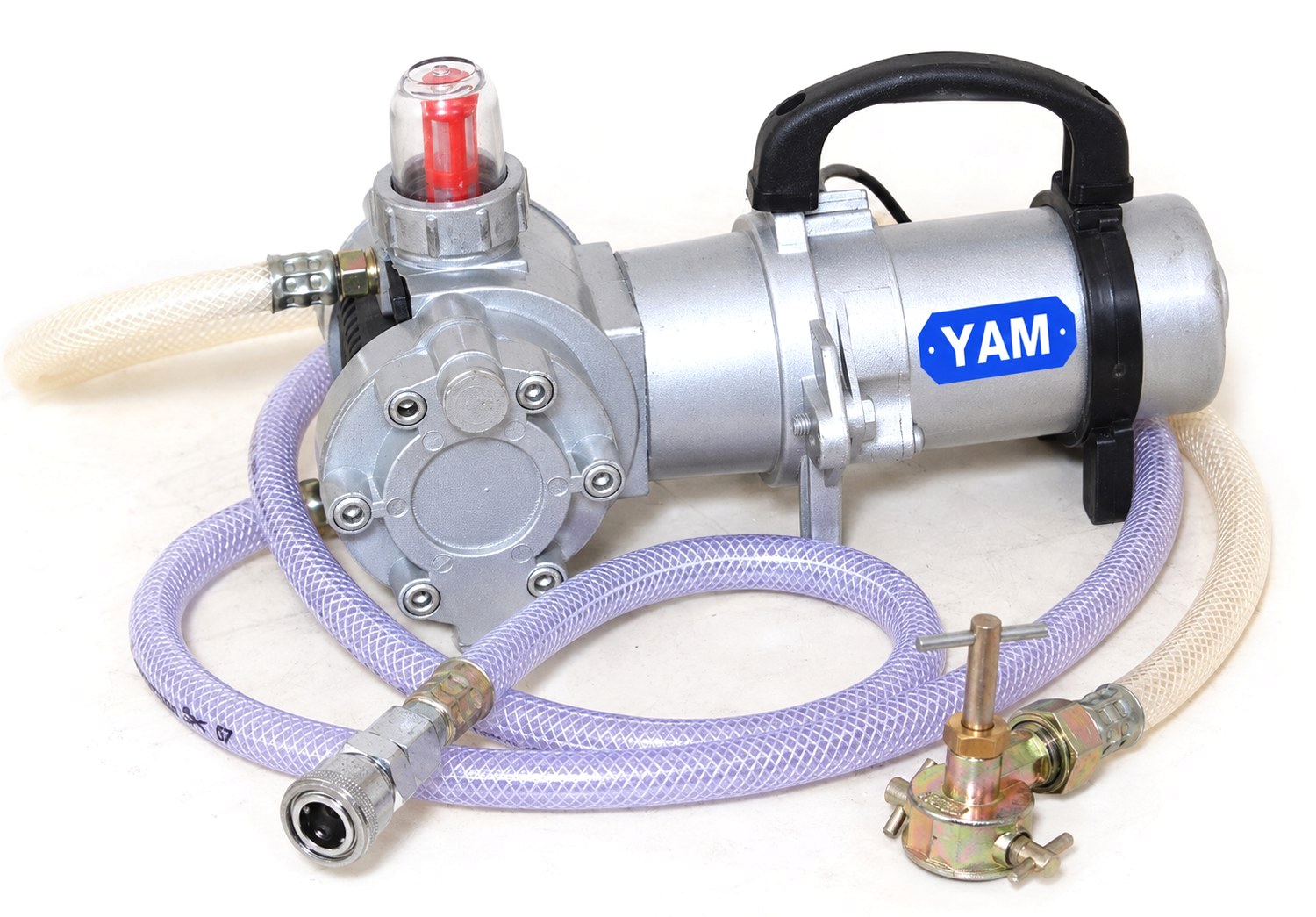YAM 0.5 HP 12V DC LPG transfer pump with its hoses and valves